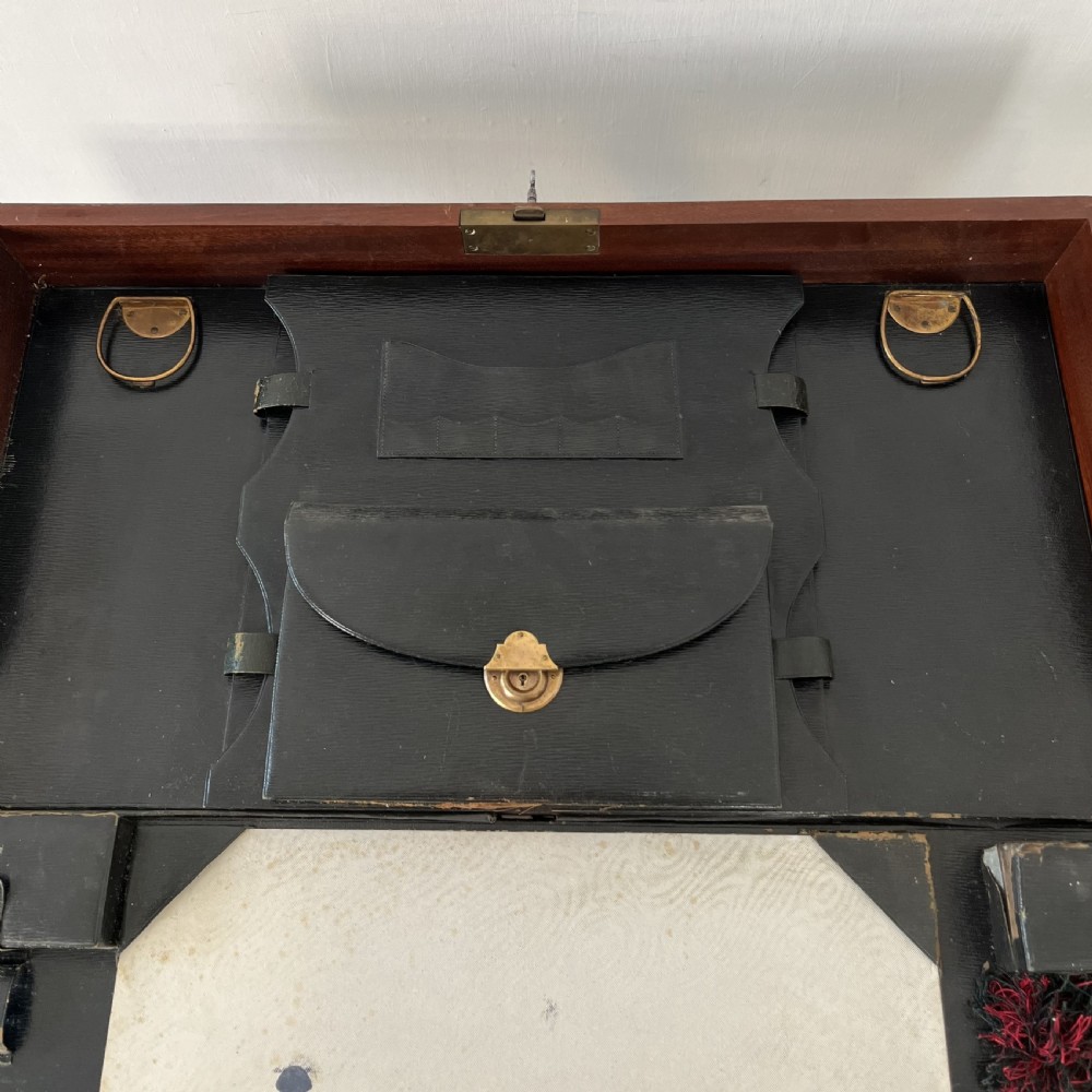 19th C. Walnut Folding Campaign Desk View VI