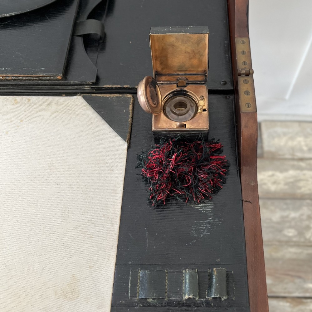 19th C. Walnut Folding Campaign Desk View VII