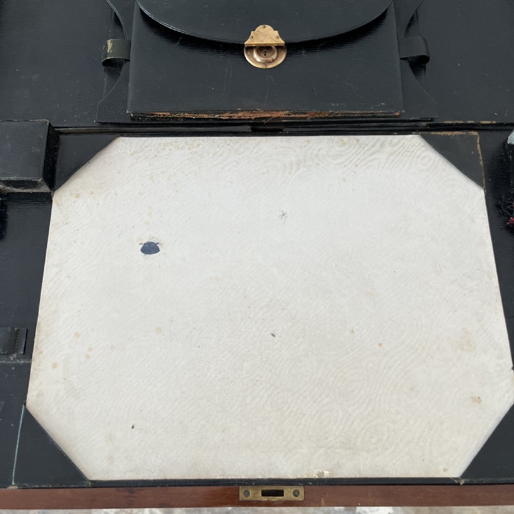 19th C. Walnut Folding Campaign Desk View IX