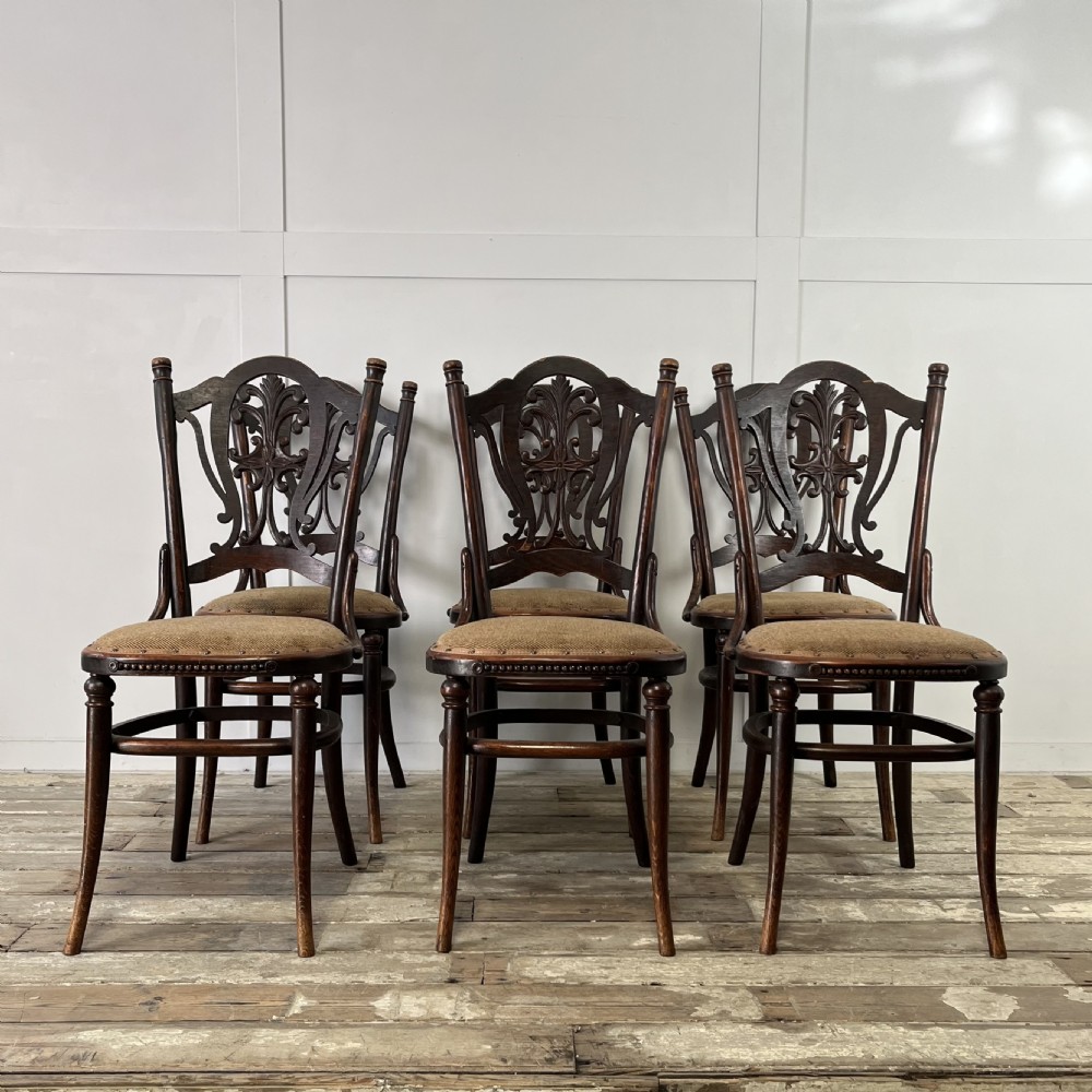 Set of 6 Early 20th C. Bentwood Dining Chairs
