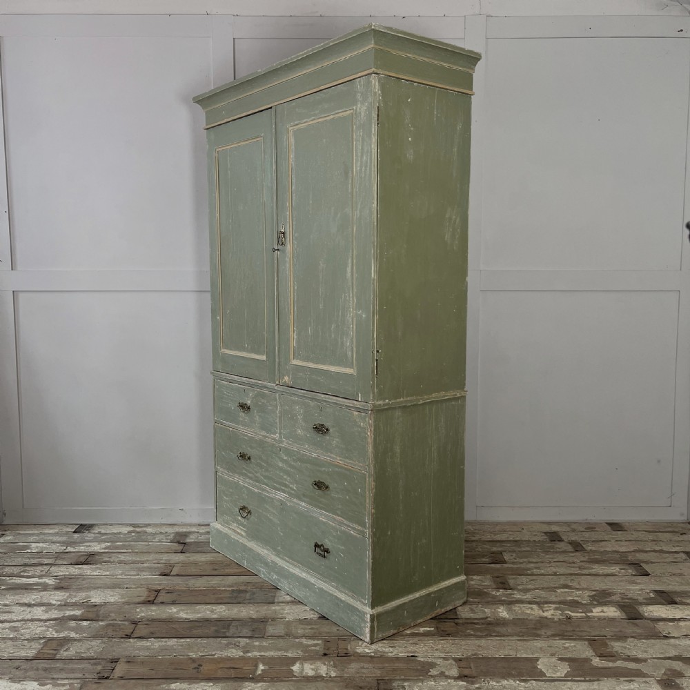 Victorian Painted Pine Linen Cupboard View XI