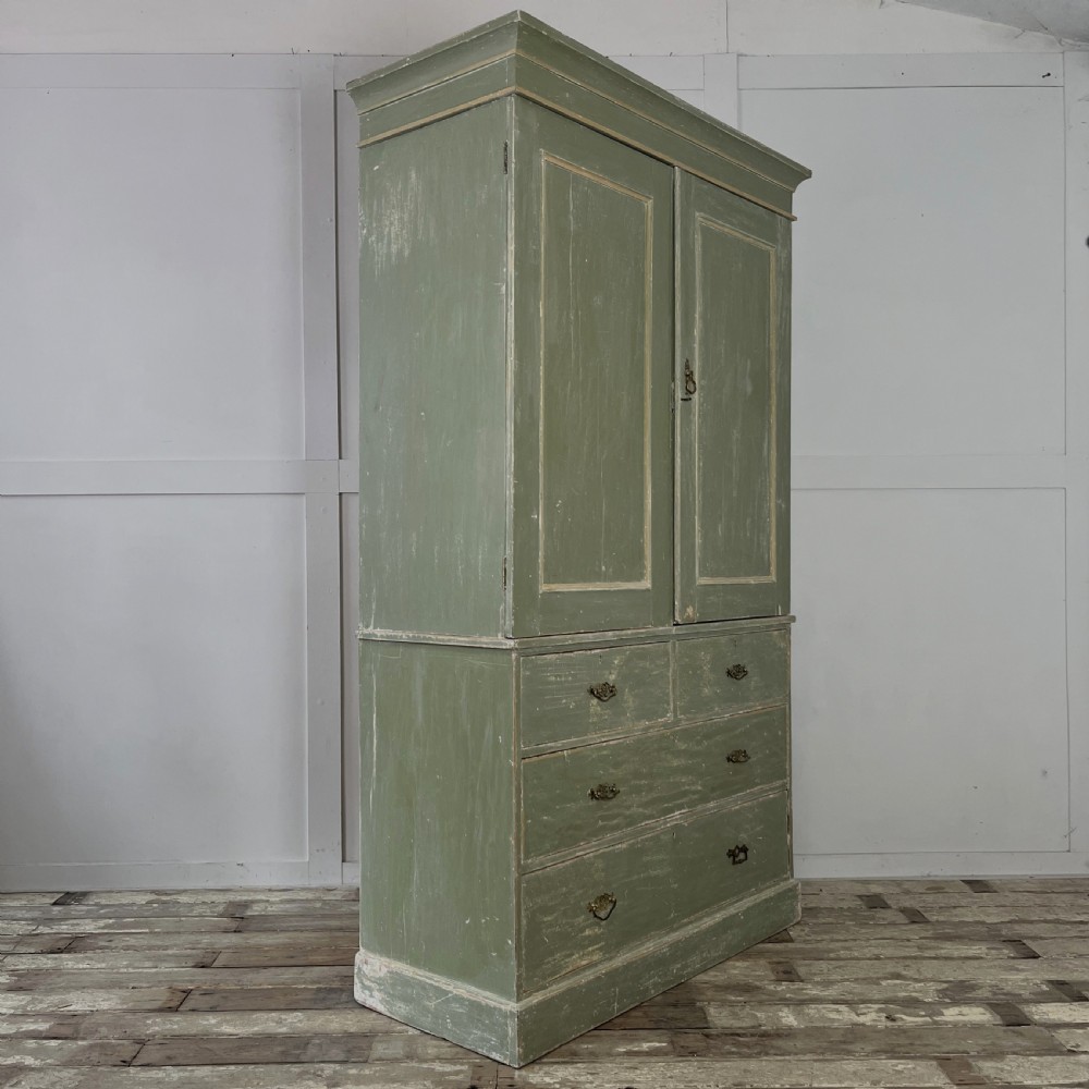 Victorian Painted Pine Linen Cupboard View XV