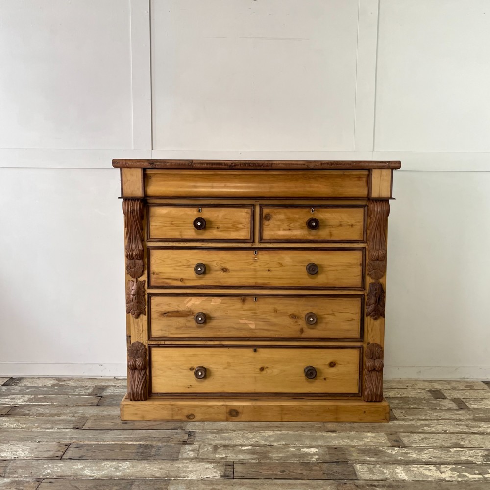 Victorian Pine and Mahogany Chest of Drawers