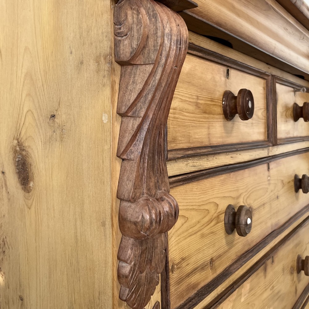Victorian Pine and Mahogany Chest of Drawers View V