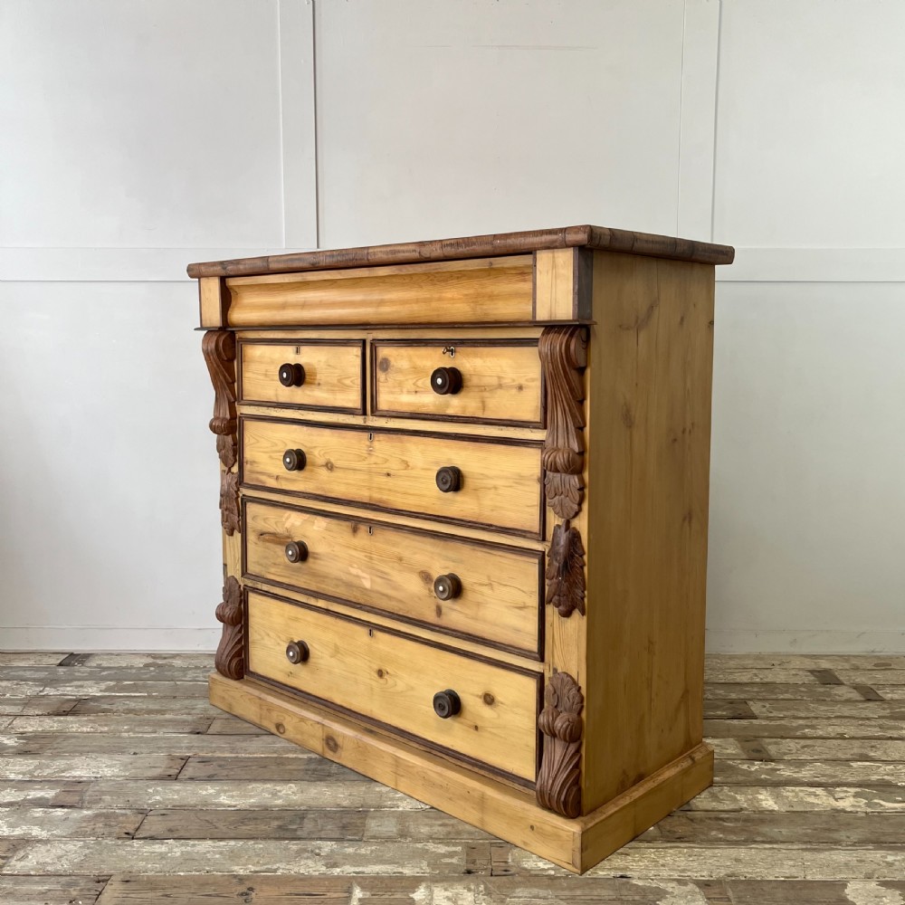 Victorian Pine and Mahogany Chest of Drawers View XI
