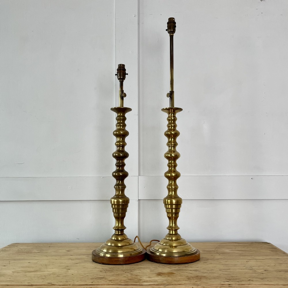 Pair of Brass Telescopic Table Lamps View VII