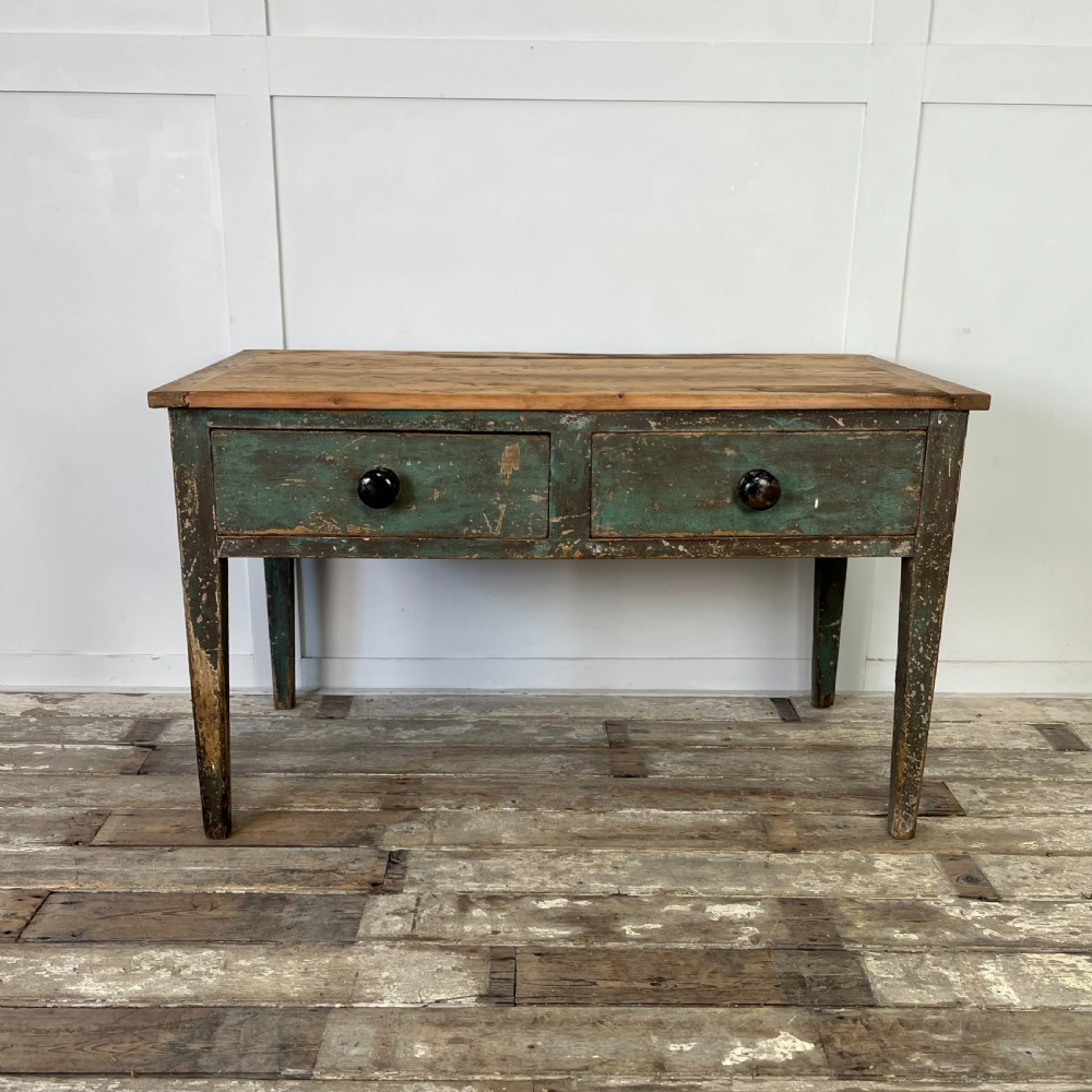 Georgian Painted Pine Dairy Table View II