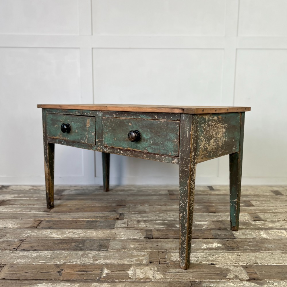 Georgian Painted Pine Dairy Table View VII
