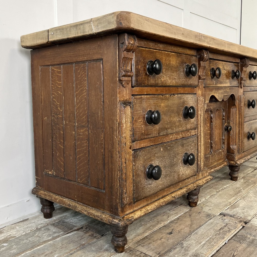 Victorian Pine and Sycamore Dresser Base View V