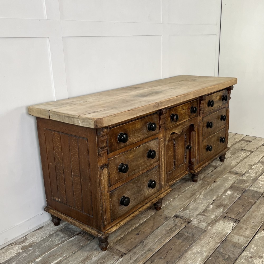 Victorian Pine and Sycamore Dresser Base View VII