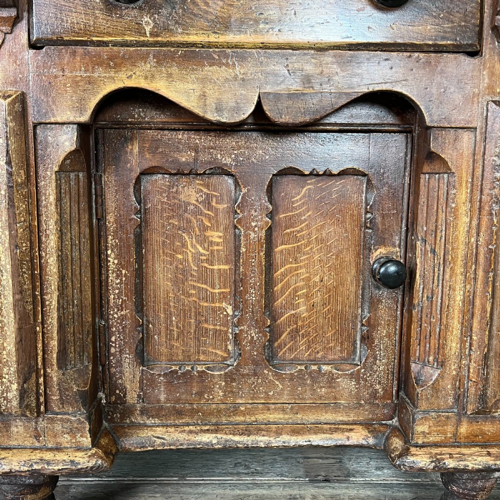 Victorian Pine and Sycamore Dresser Base View XVI