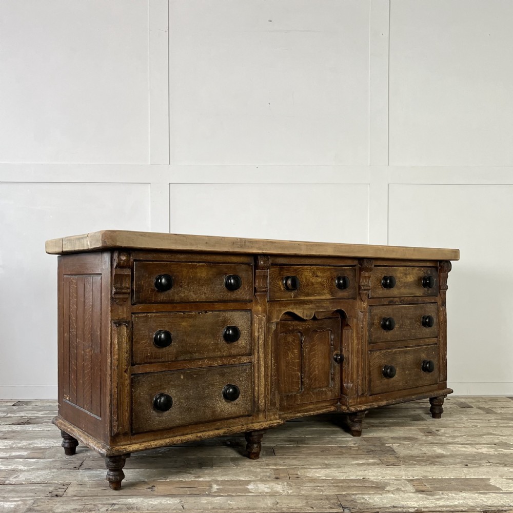 Victorian Pine and Sycamore Dresser Base View XVIII