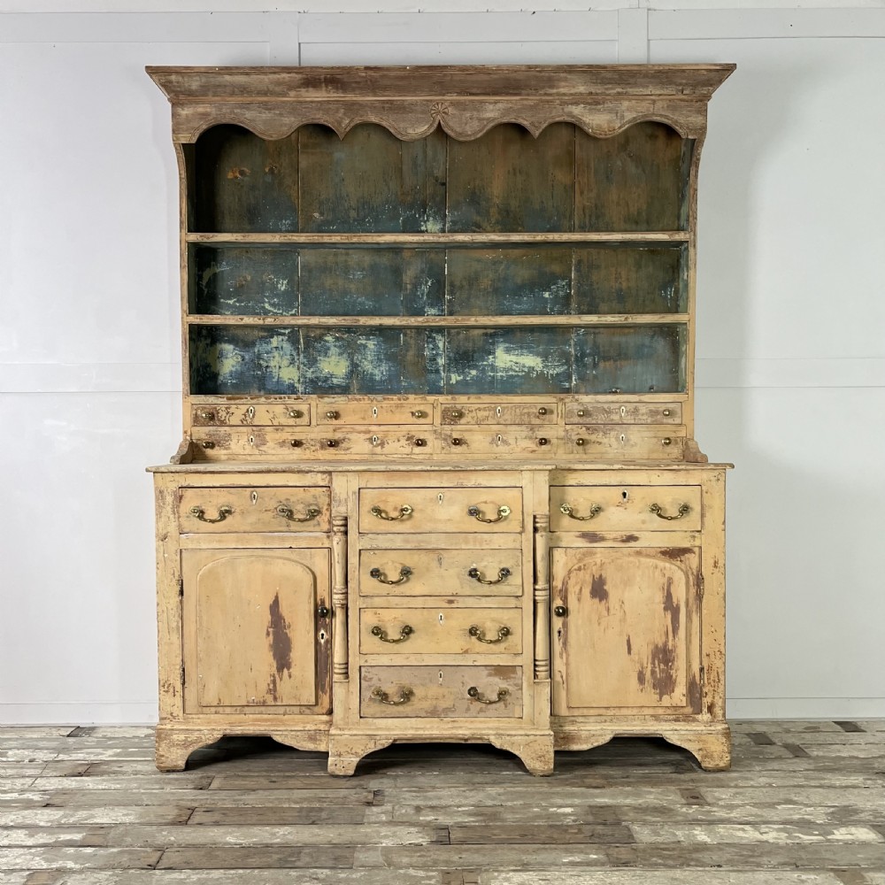 Large Victorian Painted Pine Kitchen Dresser