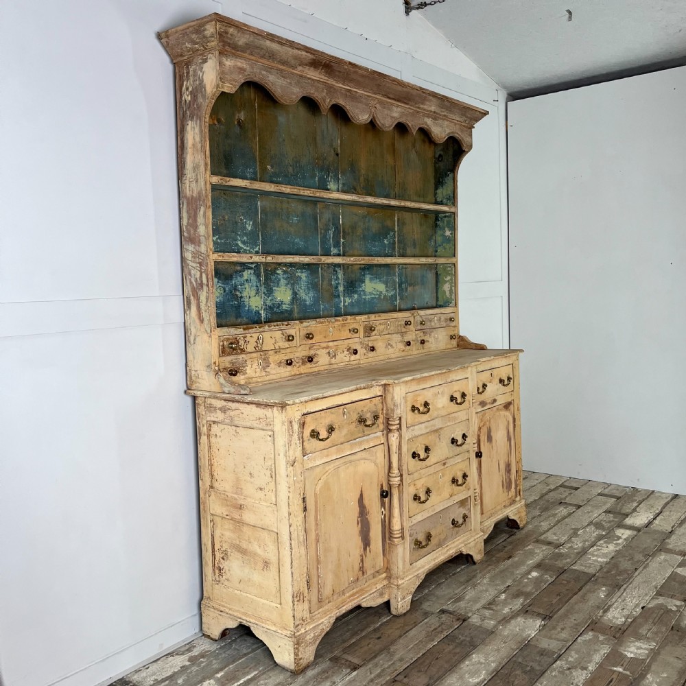 Large Victorian Painted Pine Kitchen Dresser View IV
