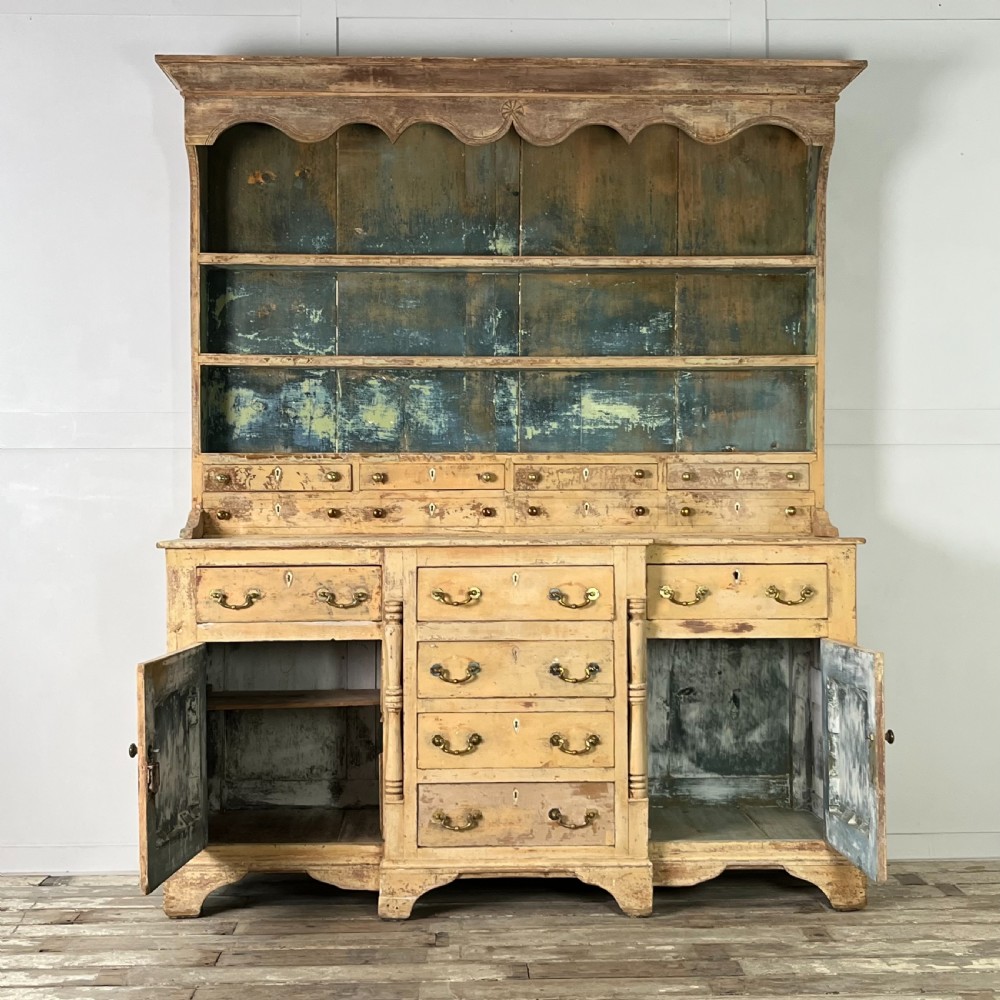Large Victorian Painted Pine Kitchen Dresser View X