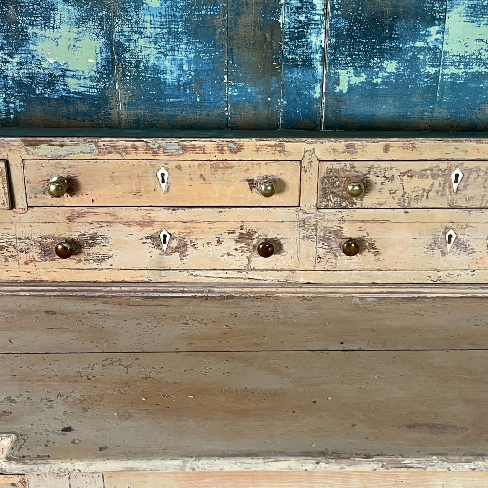Large Victorian Painted Pine Kitchen Dresser View XII