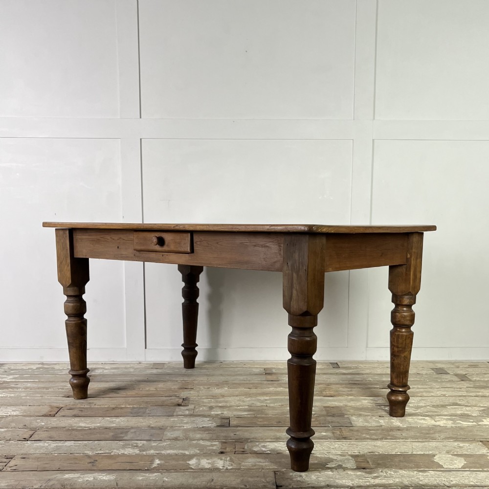Victorian Poplar and Pine Kitchen Table View VIII