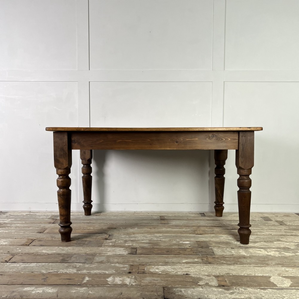 Victorian Poplar and Pine Kitchen Table View XII