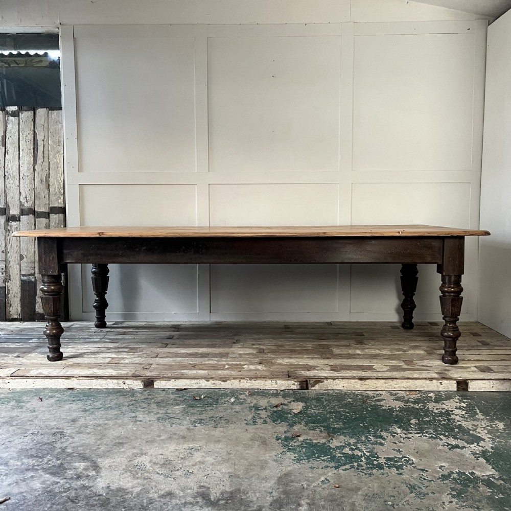 Very Large Victorian Pine Country House Kitchen Table