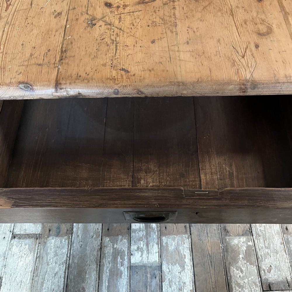Very Large Victorian Pine Country House Kitchen Table View VII