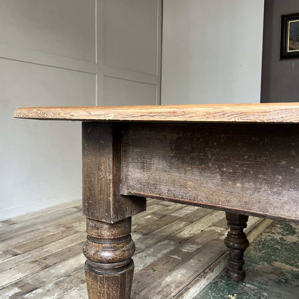 Very Large Victorian Pine Country House Kitchen Table View XIV