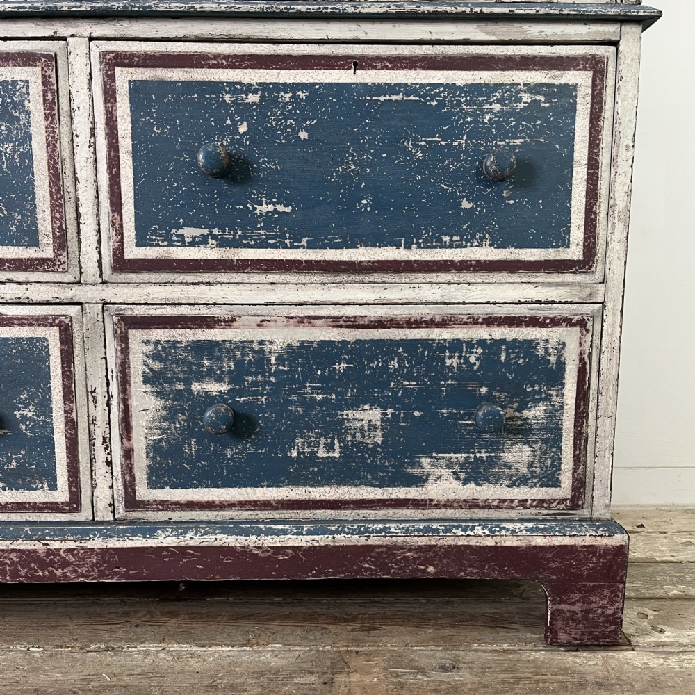 19th C. Painted Pine Linen Cupboard View VIII