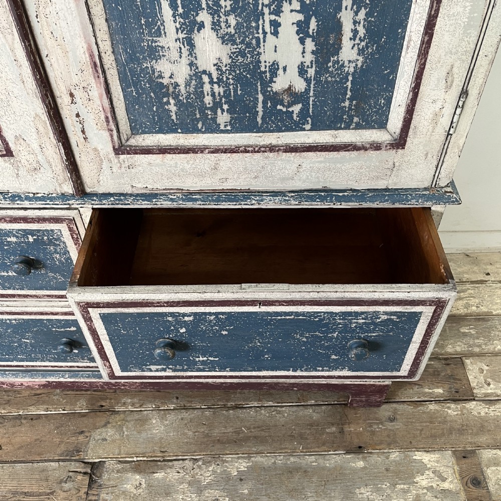 19th C. Painted Pine Linen Cupboard View XIII