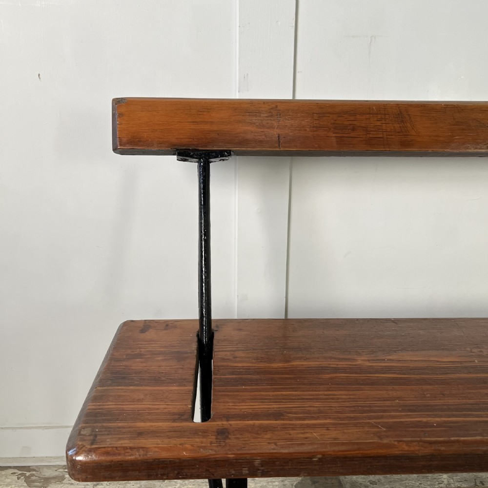 Late Victorian Pine Two Way Chapel Bench View VI
