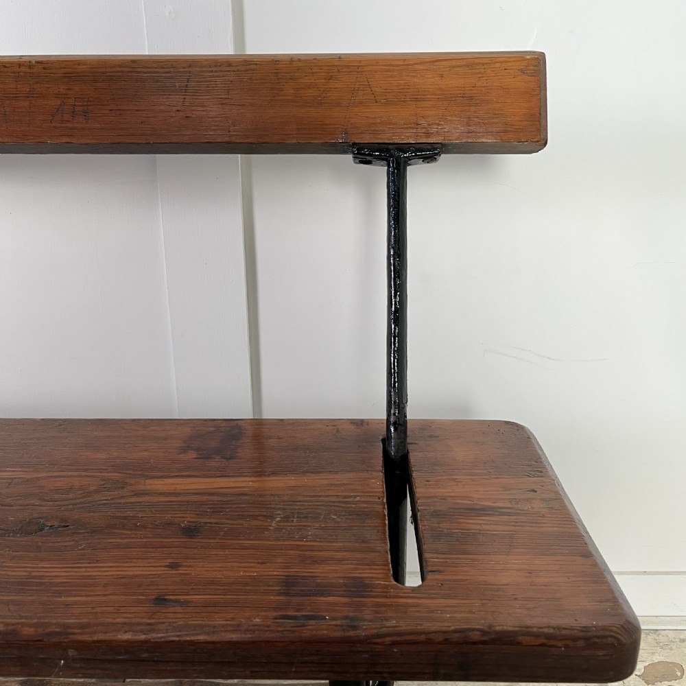 Late Victorian Pine Two Way Chapel Bench View VII