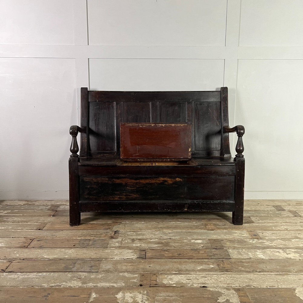 Early 19th C. Pine Box Settle View II