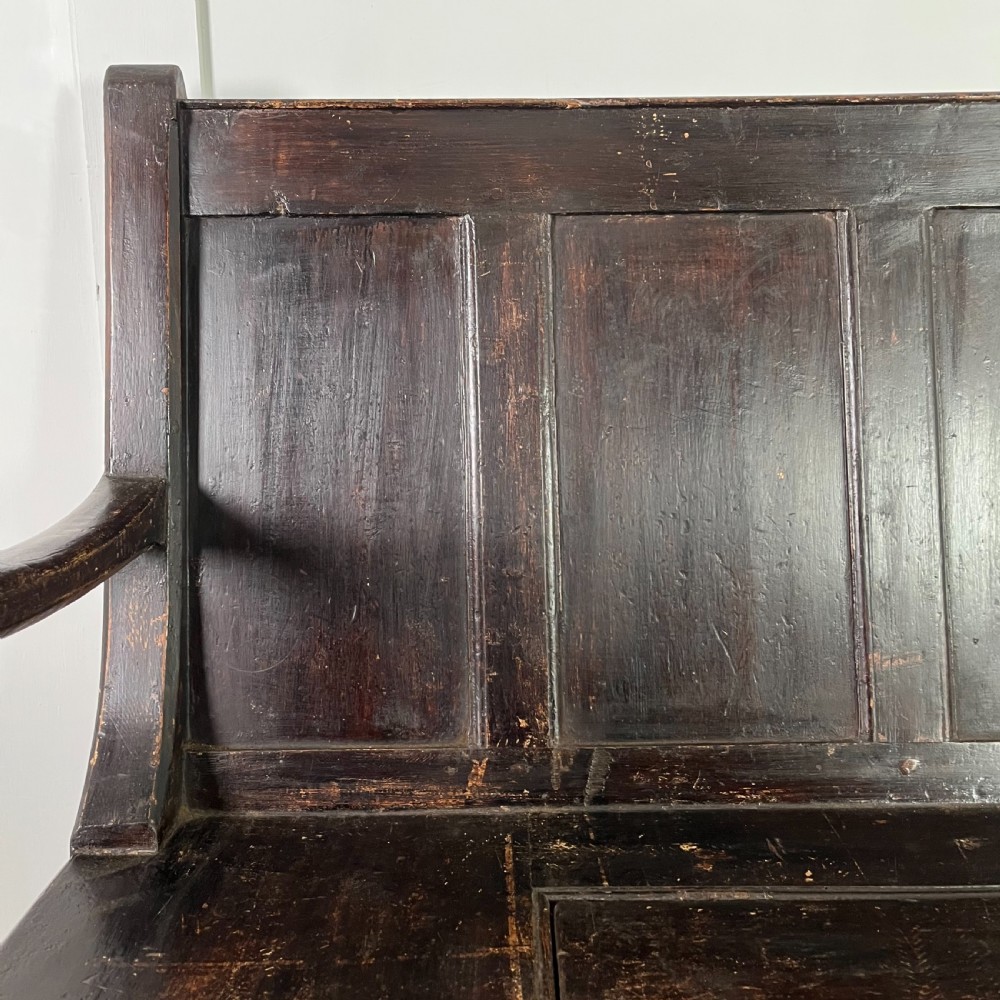 Early 19th C. Pine Box Settle View VIII