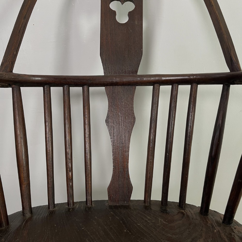 Late 18th C. Elm Stick Back Windsor View VIII