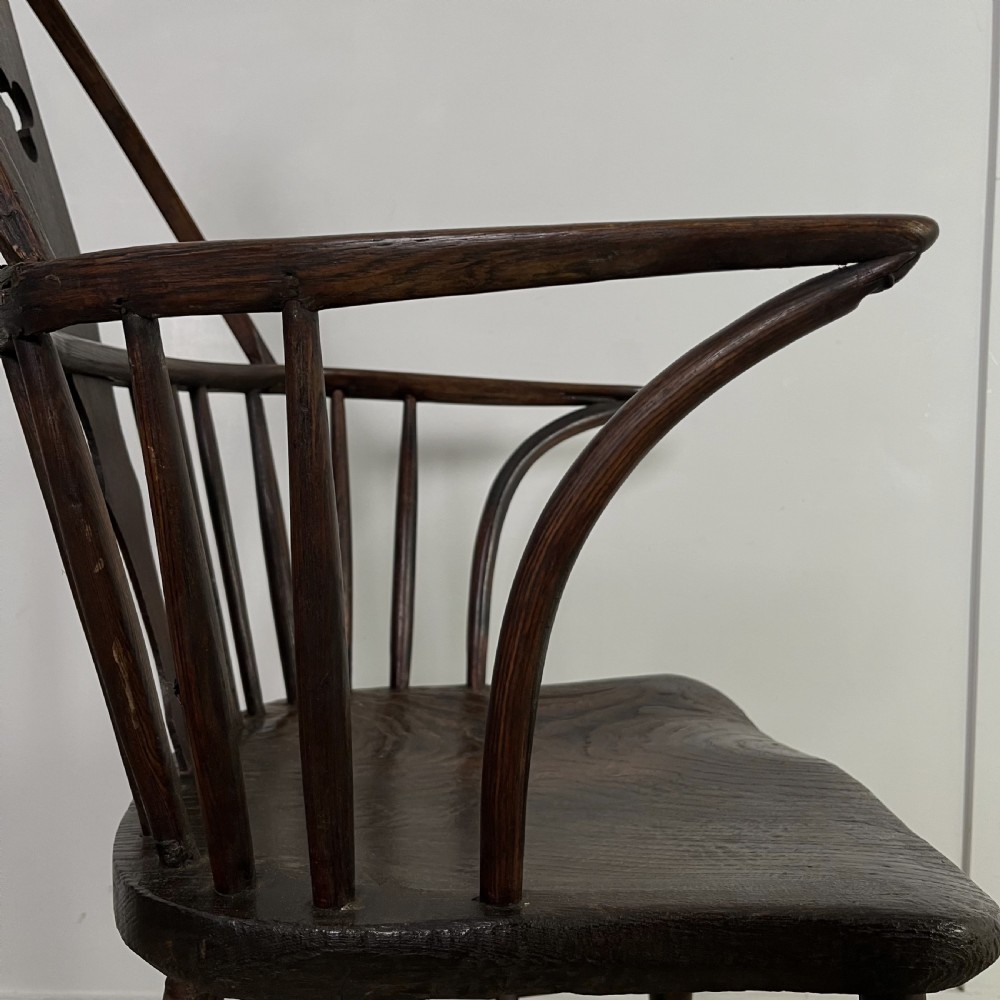 Late 18th C. Elm Stick Back Windsor View XI