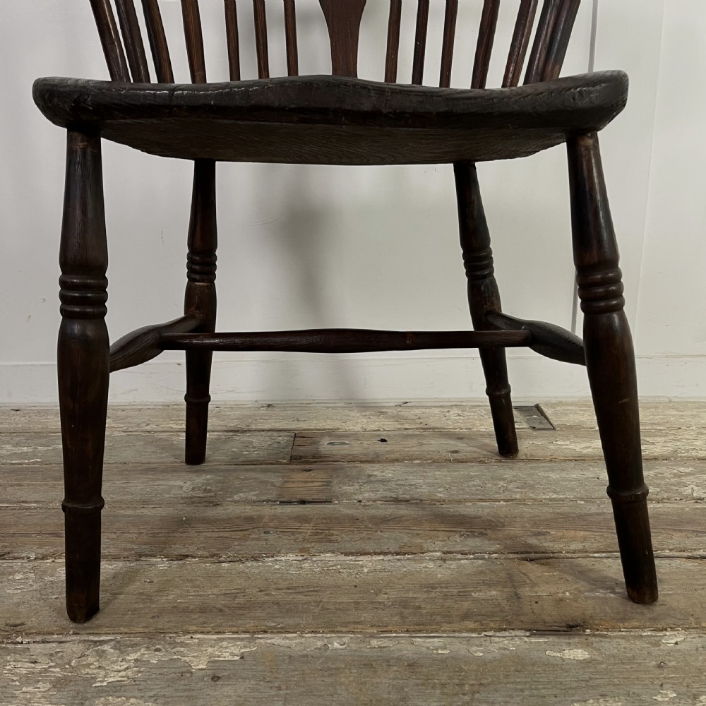 Late 18th C. Elm Stick Back Windsor View XIV