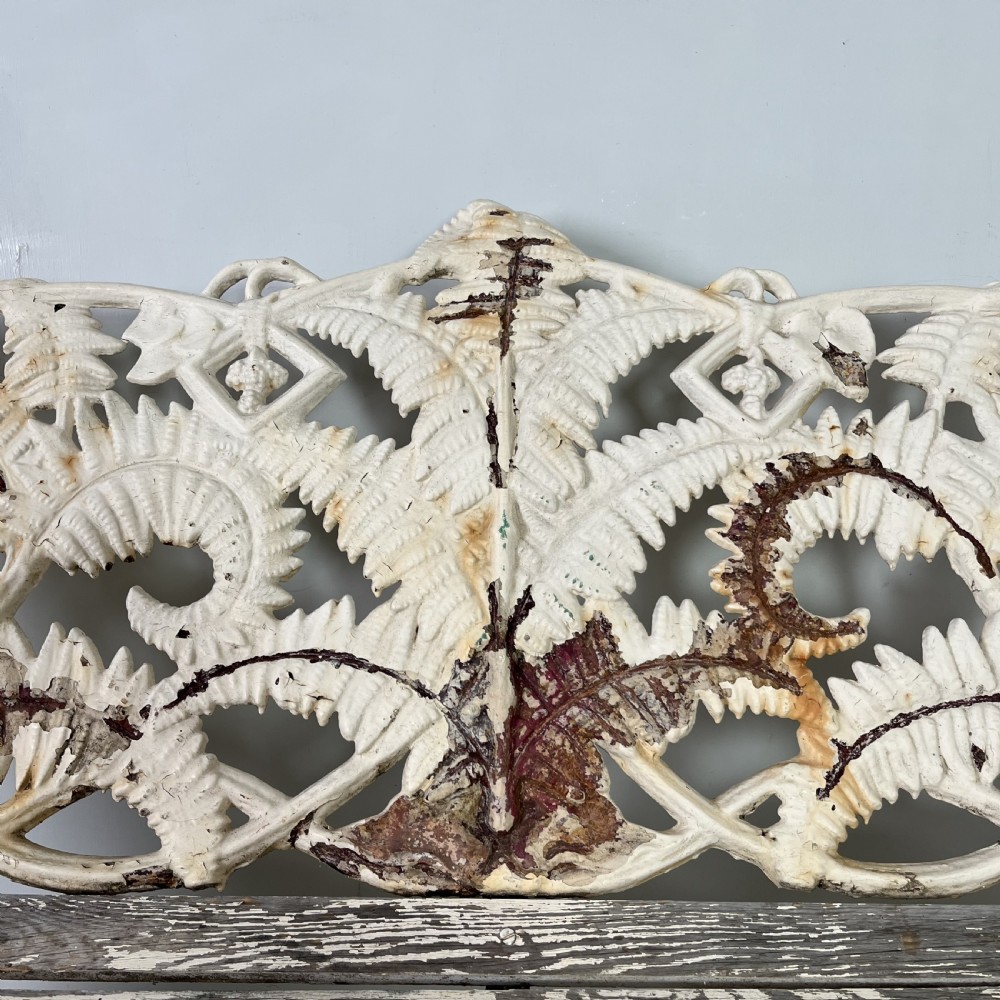 Early 20th C. Cast Iron Bench in the Coalbrookdale Fern and Blackberry Pattern View IV