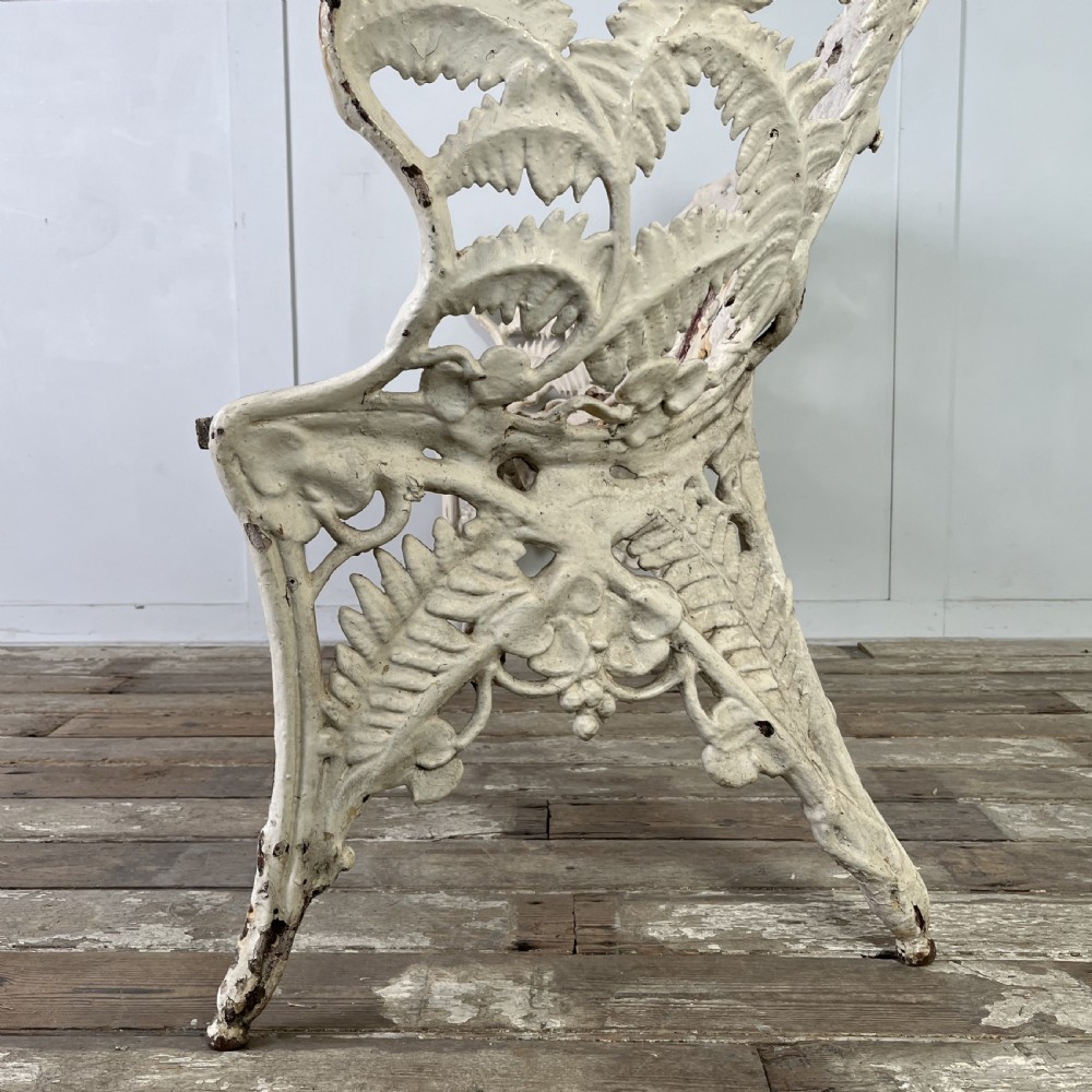 Early 20th C. Cast Iron Bench in the Coalbrookdale Fern and Blackberry Pattern View X