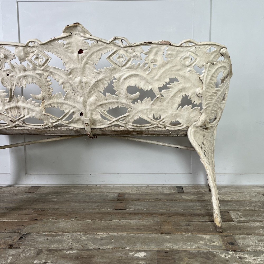 Early 20th C. Cast Iron Bench in the Coalbrookdale Fern and Blackberry Pattern View XIII