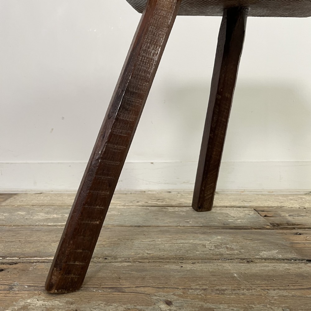 19th C. Elm Milking Stool View V