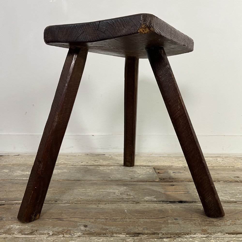 19th C. Elm Milking Stool View VI