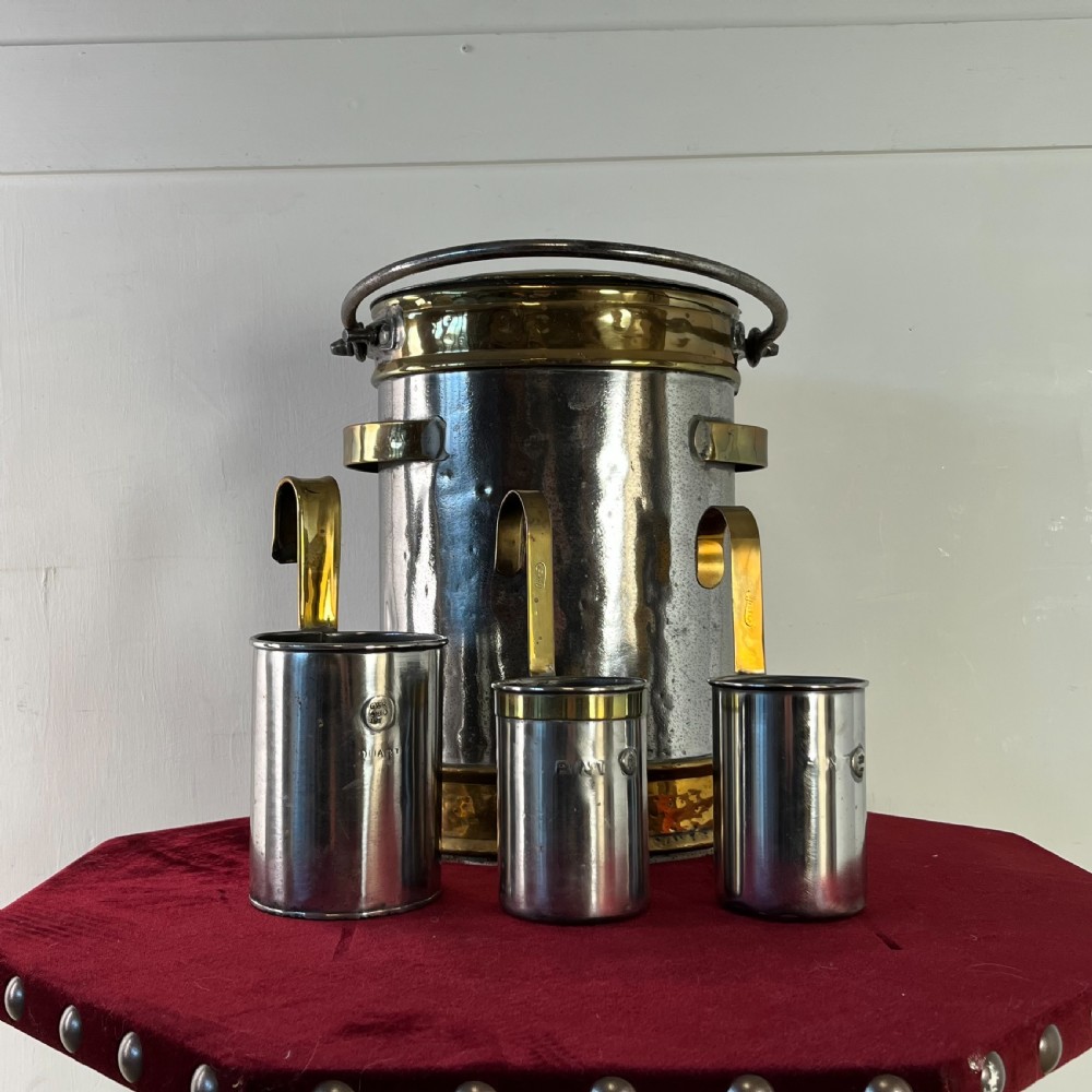 Large Victorian Milk Pail with Measures
