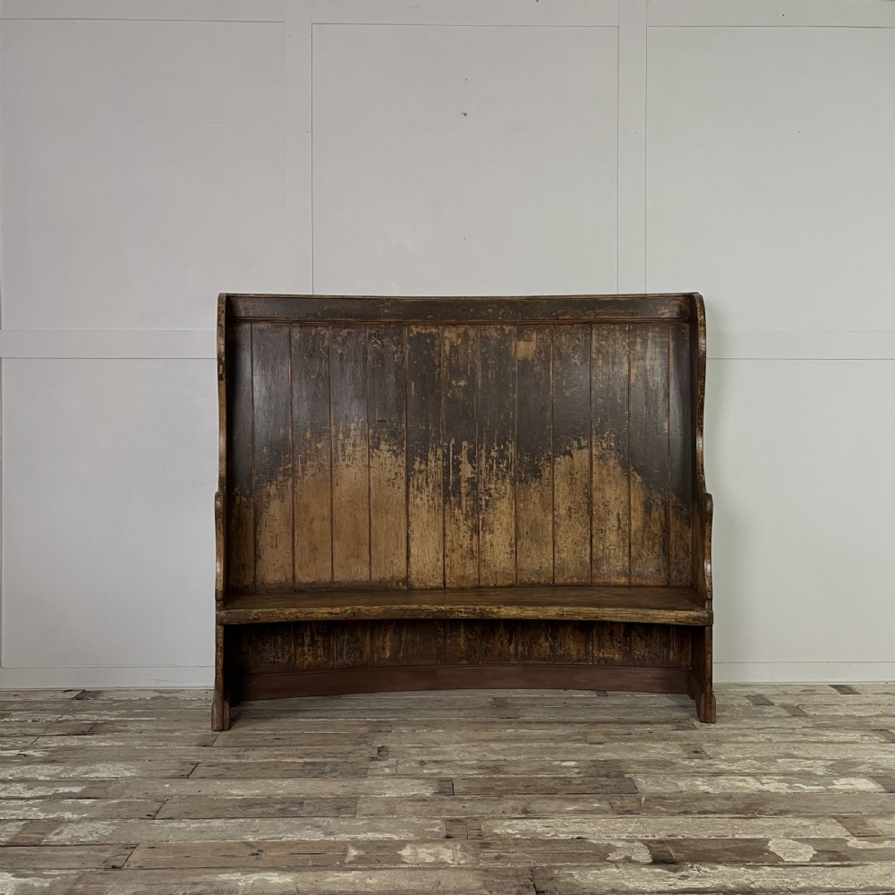 Mid 19th C. Pine Barrel Back Settle View II