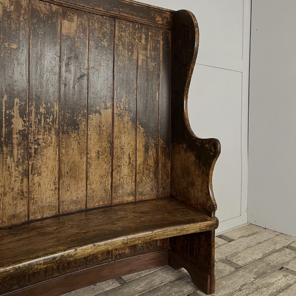 Mid 19th C. Pine Barrel Back Settle View III