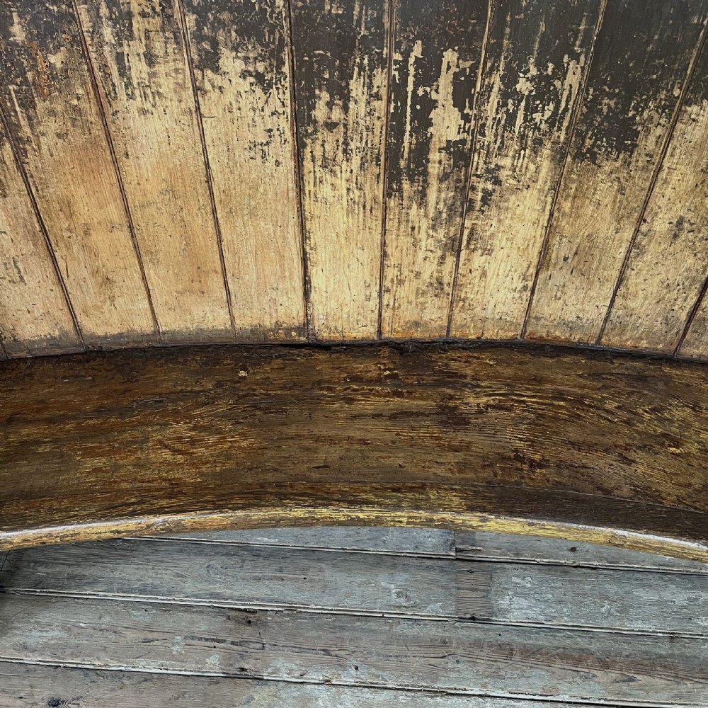 Mid 19th C. Pine Barrel Back Settle View IV