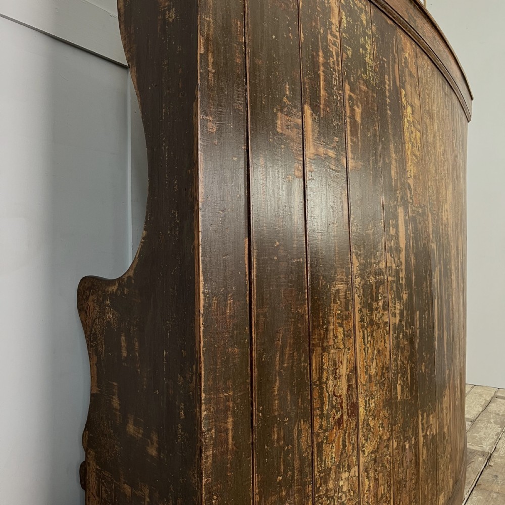 Mid 19th C. Pine Barrel Back Settle View XII