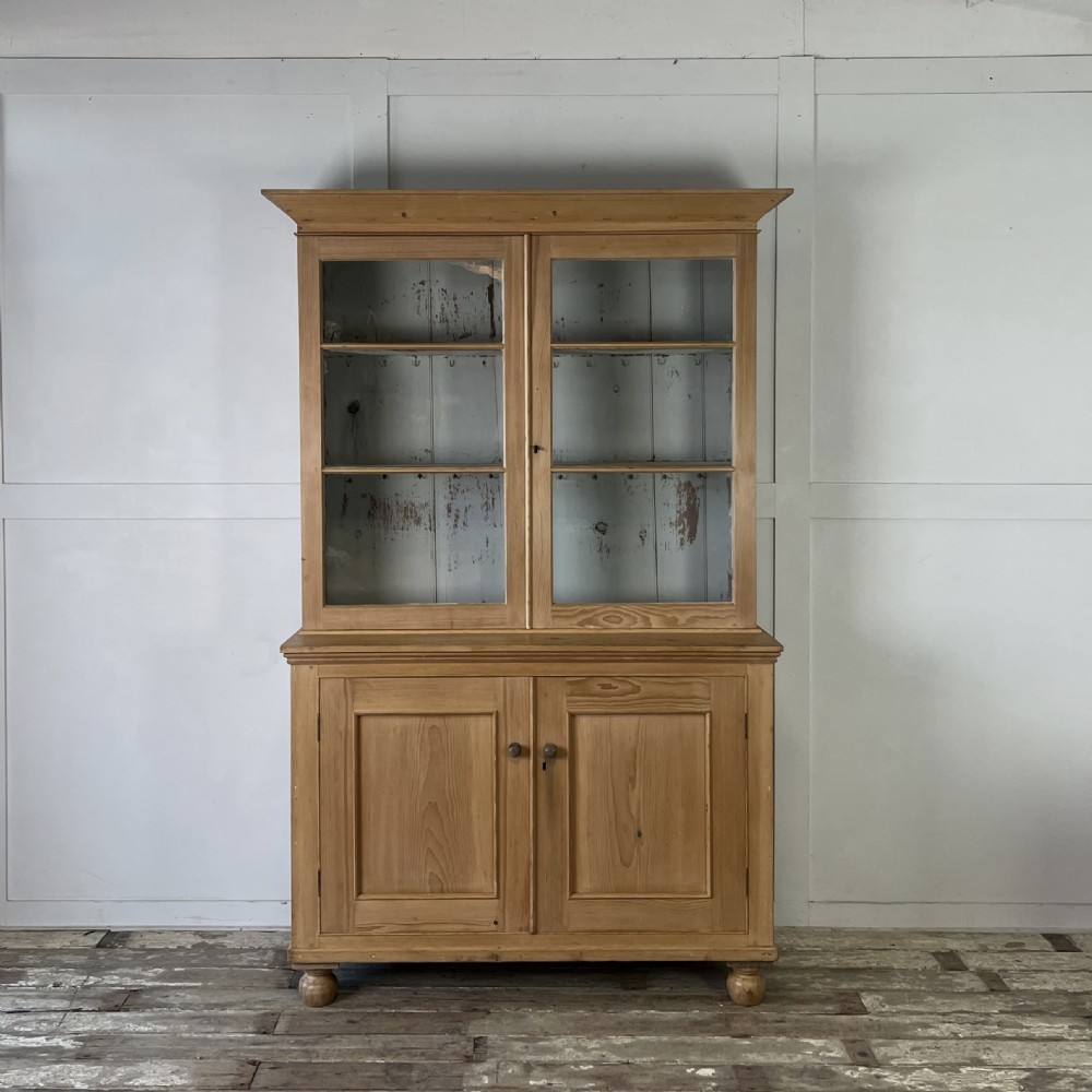Victorian Pine Glazed Cupboard