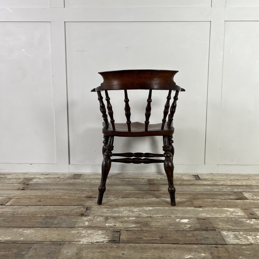 Pair of Victorian Elm Smokers Bow Chairs View VIII