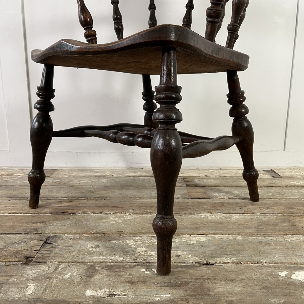 Pair of Victorian Elm Smokers Bow Chairs View XIV