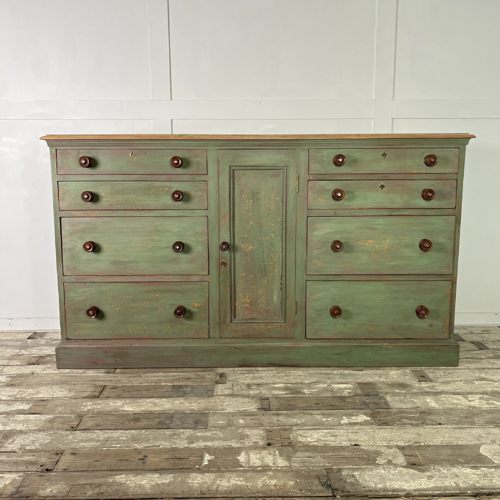 19th C. Painted Pine Kitchen Base
