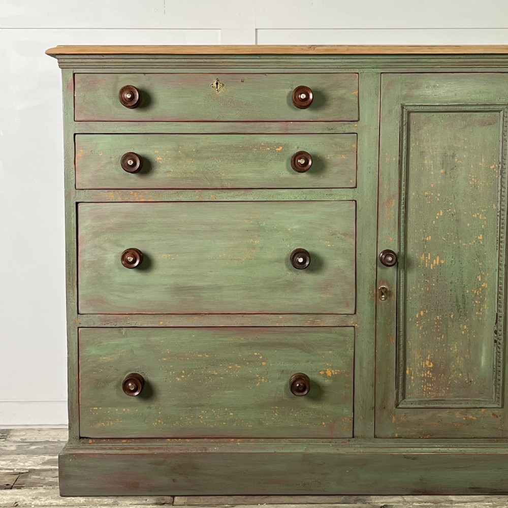 19th C. Painted Pine Kitchen Base View III
