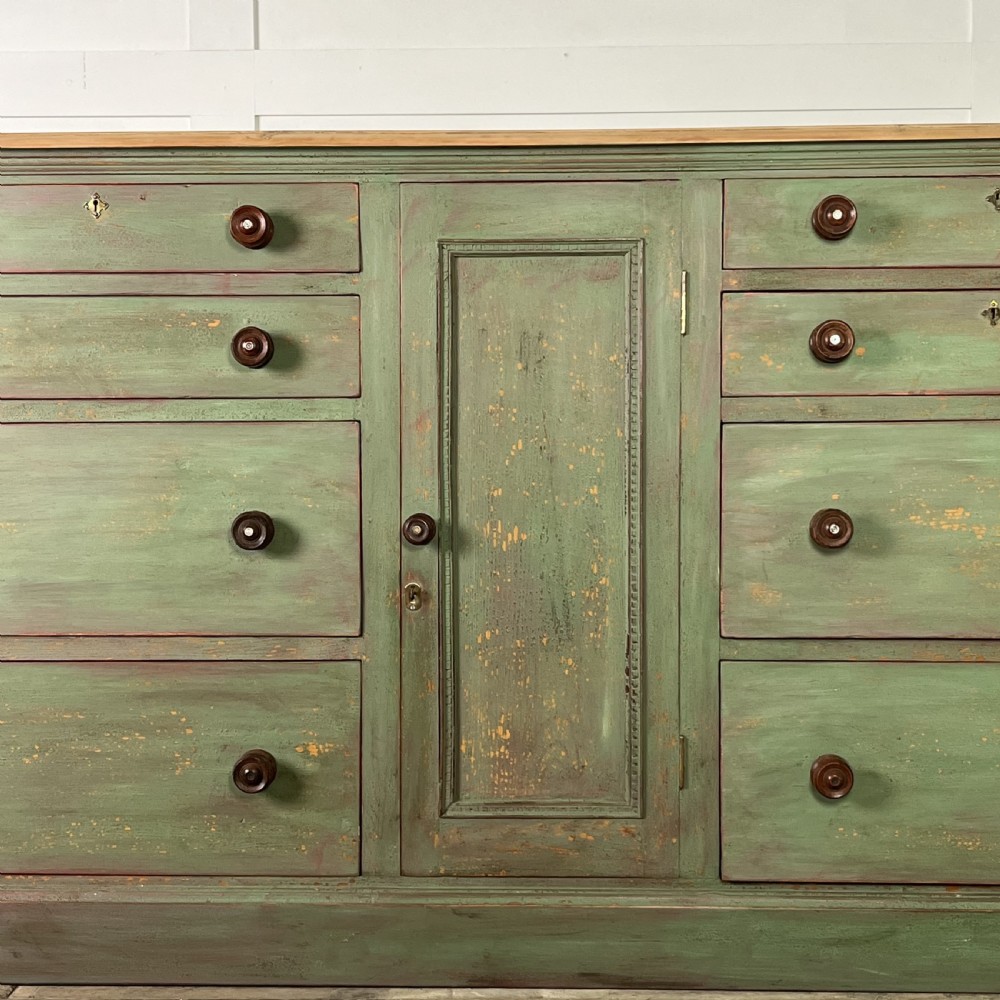 19th C. Painted Pine Kitchen Base View V